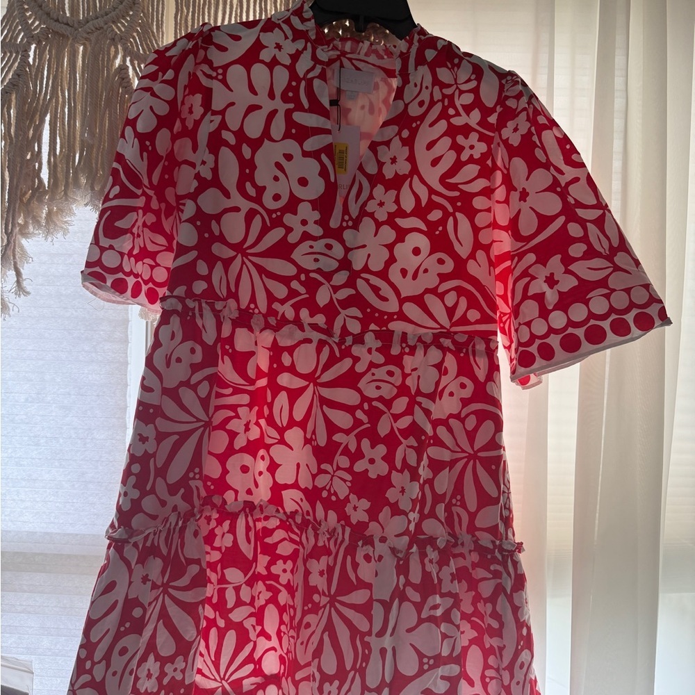 Sugarlips Red and White Floral Mini Dress - Picture 2 of 9